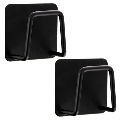 Orion, haczyk wieszak samoprzylepny, czarny, 4,8-4,8 cm, 2 szt.