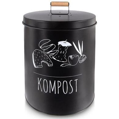 Orion, kompostownik kuchenny, metalowy, z filtrem węglowym, czarny, 8l