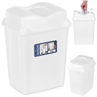 Orion, kosz na śmieci, plastikowy, biały, 16l