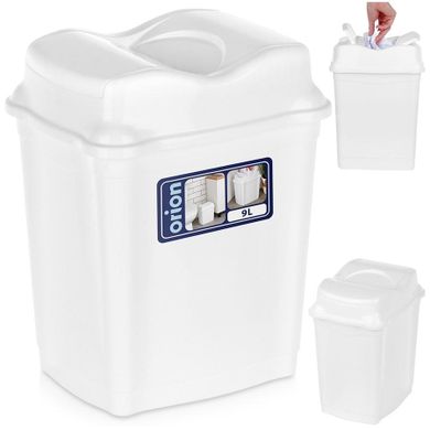Orion, kosz na śmieci, plastikowy, biały, 9l