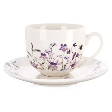 Orion, Louka, filiżanka ze spodkiem, porcelanowa, kwiaty, 260 ml
