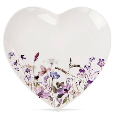 Orion, Louka, talerz deserowy porcelanowy, serce, 17,5-17 cm