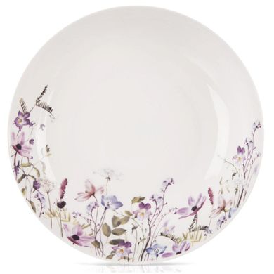 Orion, Louka, talerz obiadowy głęboki, porcelanowy, kwiaty, 20,5 cm