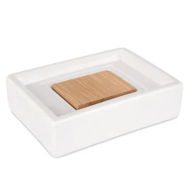 Orion, mydelniczka dolomitowa, drewniana, biała