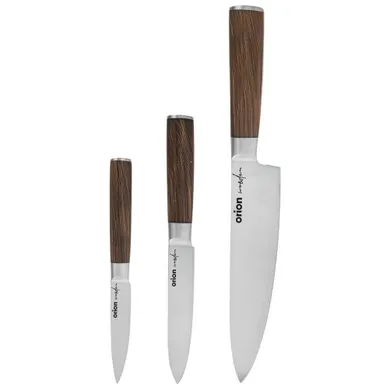 Orion, noże kuchenne, stalowe, 3 elementy, Wooden