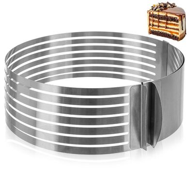 Orion, obręcz do krojenia biszkoptu, regulowana, stalowa, 7-warstwowa, 24-30 cm