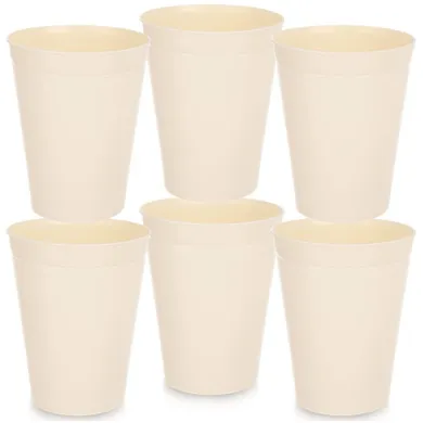 Orion, Sandy, kubki plastikowe, kremowe, 300 ml, 6 szt.