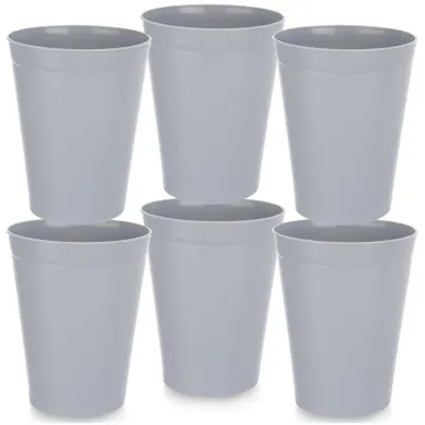 Orion, Sandy, kubki plastikowe, szare, 300 ml, 6 szt.