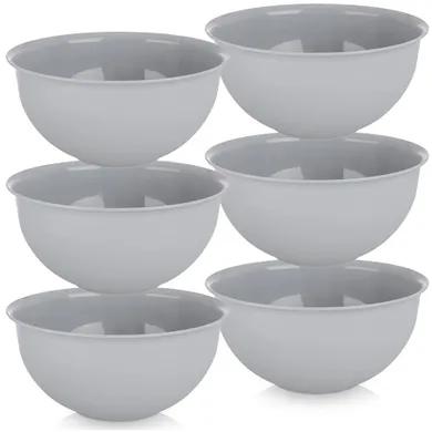 Orion, Sandy, miseczki plastikowe, szare, 13 cm, 500 ml, 6 szt.