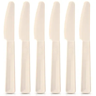 Orion, Sandy, noże stołowe, plastikowe, kremowe, 6 szt.