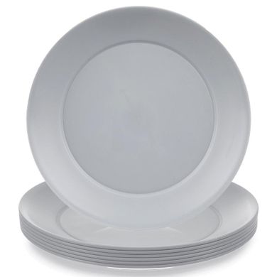Orion, Sandy, talerze deserowe, plastikowe, szare, 20,5 cm, 6 szt.