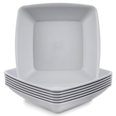 Orion, Sandy, talerze obiadowe, głębokie, plastikowe, szare, 17,5 cm, 500 ml, 6 szt.