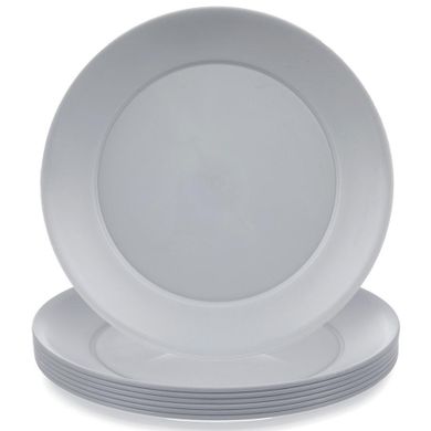 Orion, Sandy, talerze obiadowe, płytkie, plastikowe, szare, 23,5 cm, 6 szt.
