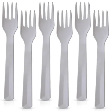 Orion, Sandy, widelce stołowe, plastikowe, szare, 18 cm, 6 szt.