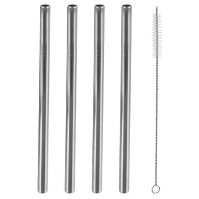 Orion, słomki do napojów, stalowe z czyścikiem 21,5 cm, 5 elementów