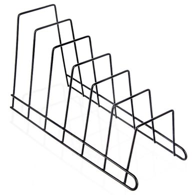 Orion, stojak na pokrywki i talerze, metalowy, czarny, Radka, 34.5-14-19 cm