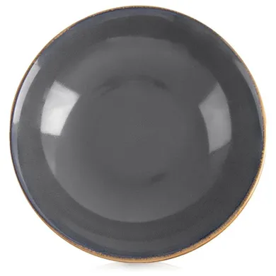 Orion, talerz obiadowy, głęboki, ceramiczny, szary, glaze, 20,5cm