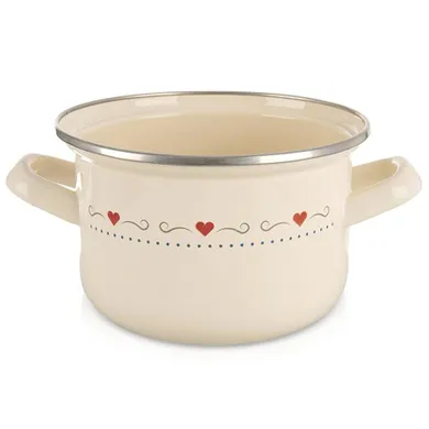 Orion, Tonca, garnek emaliowany, kremowy, 16 cm, 1,4 l