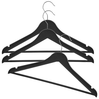 Orion, wieszaki na ubrania, czarne obrotowe, 42,5-24 cm, 3 szt.