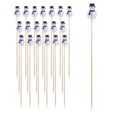 Orion, wykałaczki do przekąsek, bambusowe, bałwan, 13 cm, 20 szt.