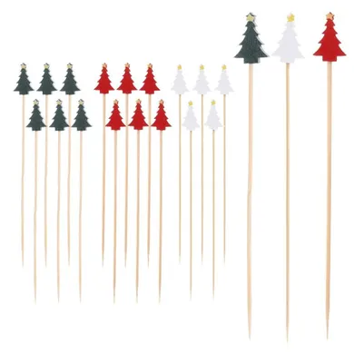 Orion, wykałaczki do przekąsek, bambusowe, choinka, 13 cm, 20 szt.