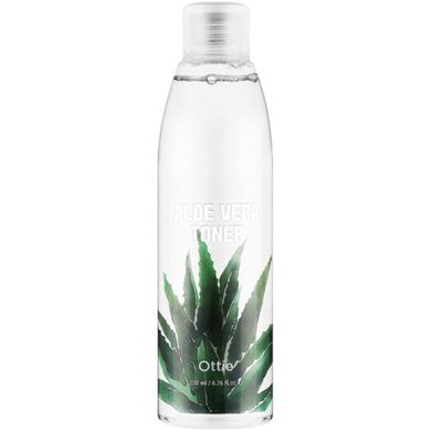 Ottie, Aloe Vera, kojący tonik do twarzy z aloesem, 200 ml