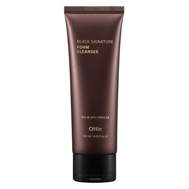 Ottie, Black Signature, oczyszczająca pianka do twarzy ze śluzem ślimaka, 120 ml