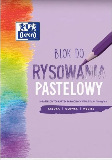 Oxford, blok rysunkowy, A4, 10 kartek, pastelowy, 20 szt.