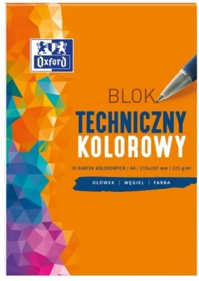 Oxford, blok techniczny A4, 10 kartek, kolor, 20 szt.