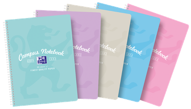 Oxford, Campus, kołozeszyt A4, 80 kartek, kratka, Pastel, 1 szt.