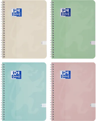 Oxford, Touch, kołozeszyt, A4, 80 kartek, kratka, pastel, 1 szt.