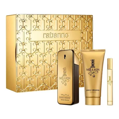 Paco Rabanne, 1 Million Men, zestaw: woda toaletowa spray, 100 ml + żel pod prysznic, 100 ml + woda toaletowa, 10 ml