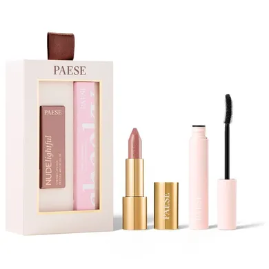 Paese, Cheeky Nude Look, zestaw tusz do rzęs, 9 ml + pomadka do ust, 4.5g