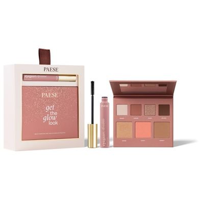 Paese, Double Glow Look, zestaw: wielozadaniowa paleta do makijażu, 16g + tusz do rzęs, 9 ml