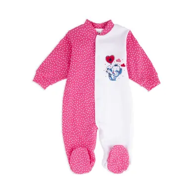 Pajac dziewczęcy, biało-różowy, Tup Tup