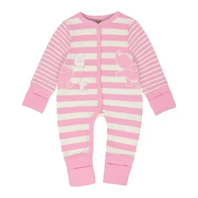 Pajac dziewczęcy z długim rękawem, jasnoróżowy, Kanz