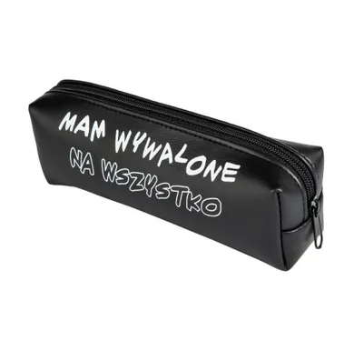 Pajacyk, piórnik saszetka, czarny z napisem