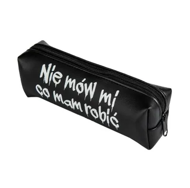 Pajacyk, piórnik saszetka, czarny z napisem