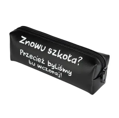 Pajacyk, piórnik saszetka, czarny z napisem