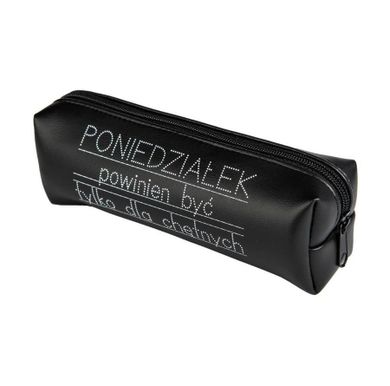 Pajacyk, piórnik saszetka, czarny z napisem