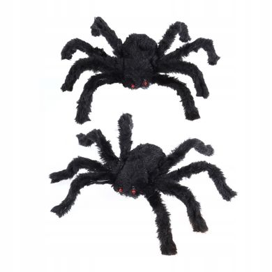 Pająk włochaty, dekoracja, czarna, 9 cm