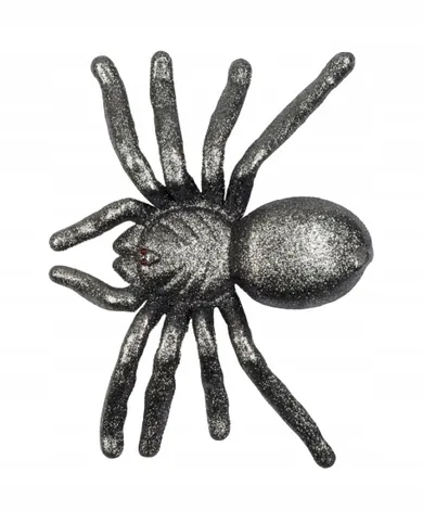 Pająki duże, brokatowe, szary, 16-20 cm