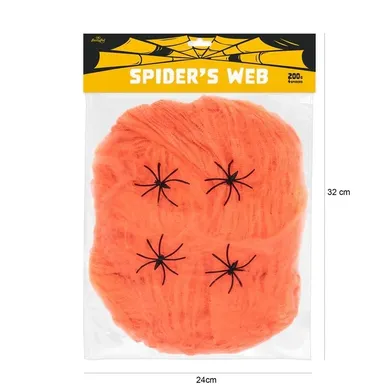 Pajęczyna Halloween, pomarańczowa, XXL, 200 g