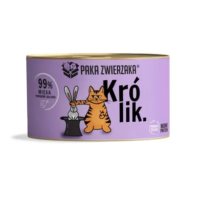 Paka Zwierzaka, królik, karma mokra dla kota, 200g