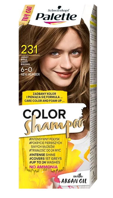 Palette, Color Shampoo, szampon koloryzujący, jasny brąz nr 231