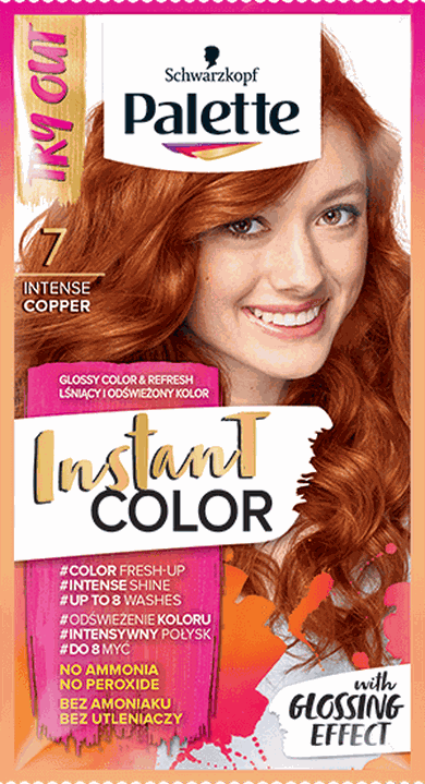 Palette Instant Color, szamponetka koloryzująca, intensywna miedź nr 7