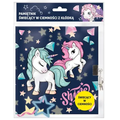 Pamiętnik z kłódką, świecący w ciemności, Jednorożec Shine