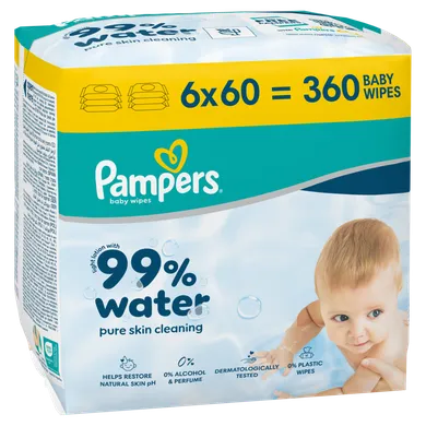 Pampers, 99% Water, chusteczki nawilżane dla dzieci, 6-60 szt.