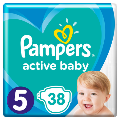Pampers, Active Baby, pieluchy jednorazowe, rozmiar 5, Junior, 38 szt.