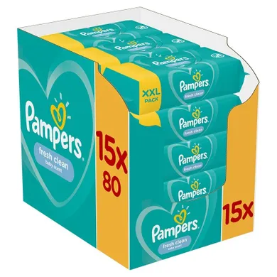 Pampers, Fresh Clean, chusteczki nawilżane, 15-80 szt.